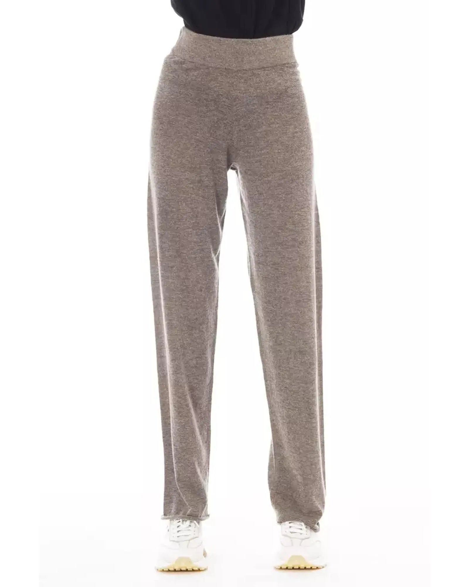 Cashmere Wide Leg Pants Model AL23481- Brown Jeans