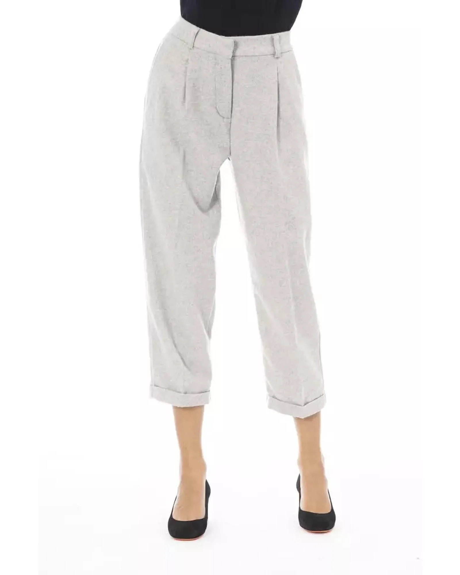 Cropped Pants Model AL23482- Gray Jeans