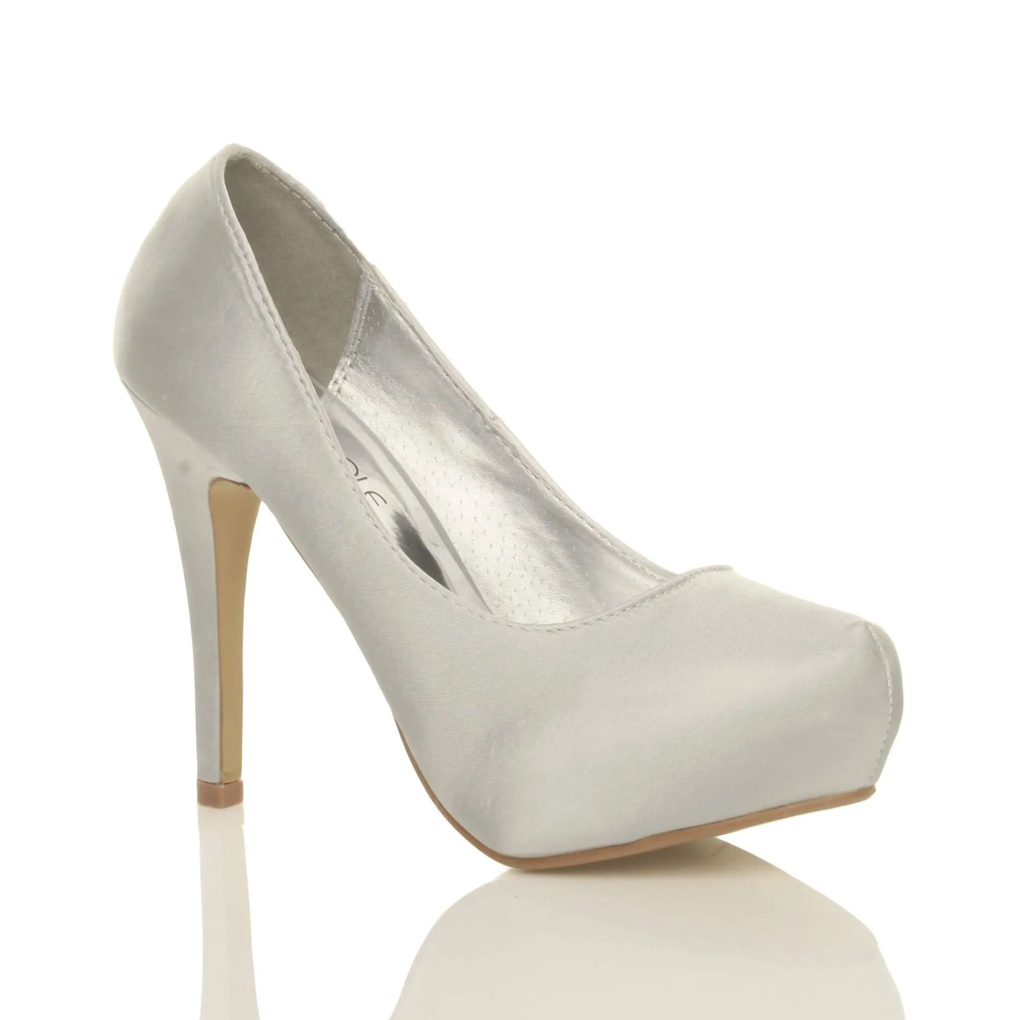 High  Heel Satin  Court Shoes