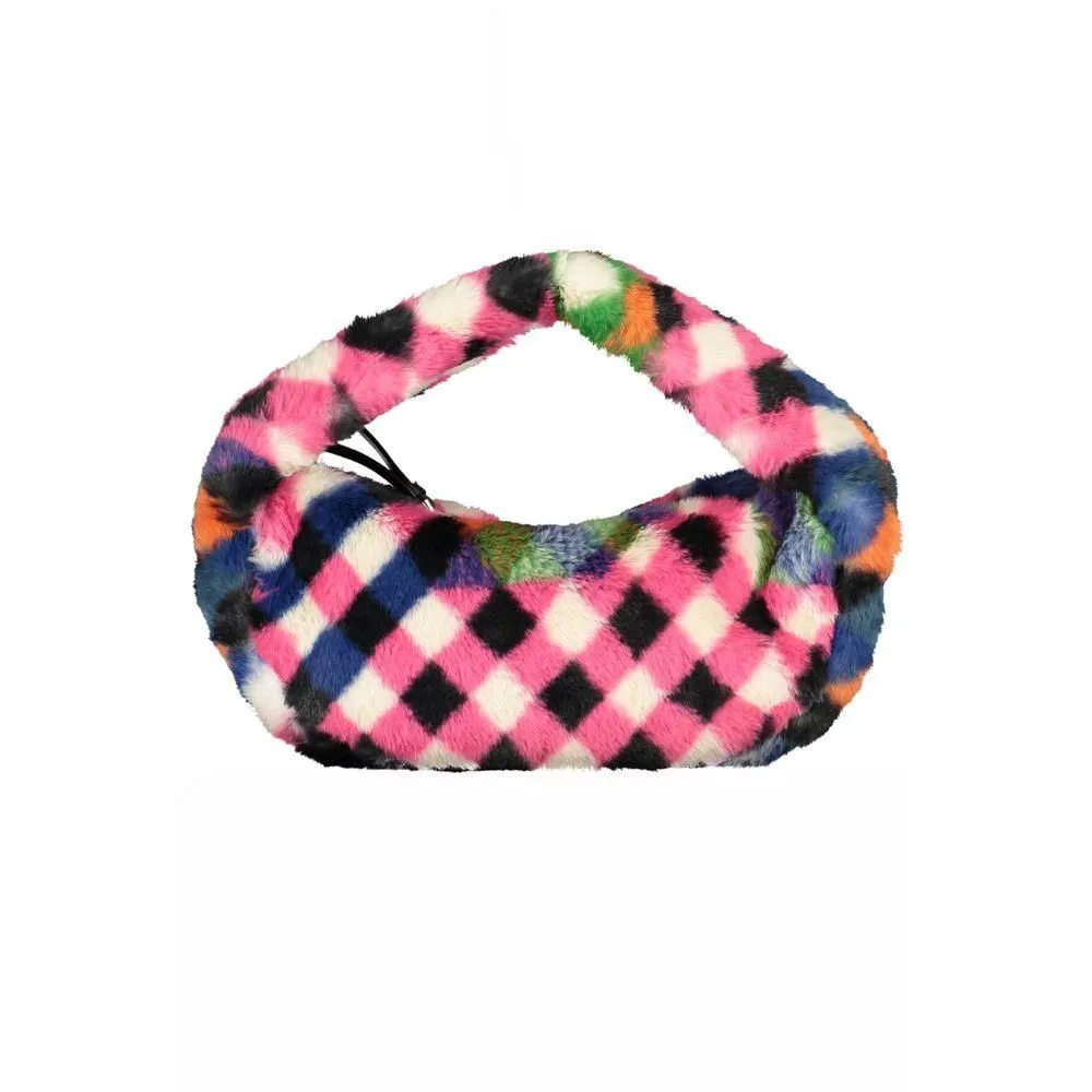 Fuzzy Bag Multicolor Plaid- Black Handbags