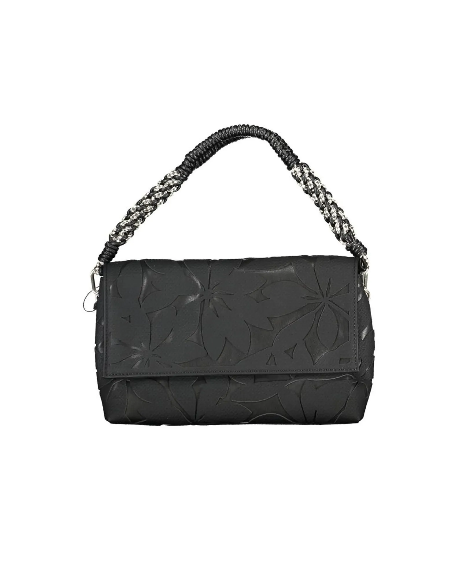 Two-Compartment Handbag with Removable Straps and Logo Detail