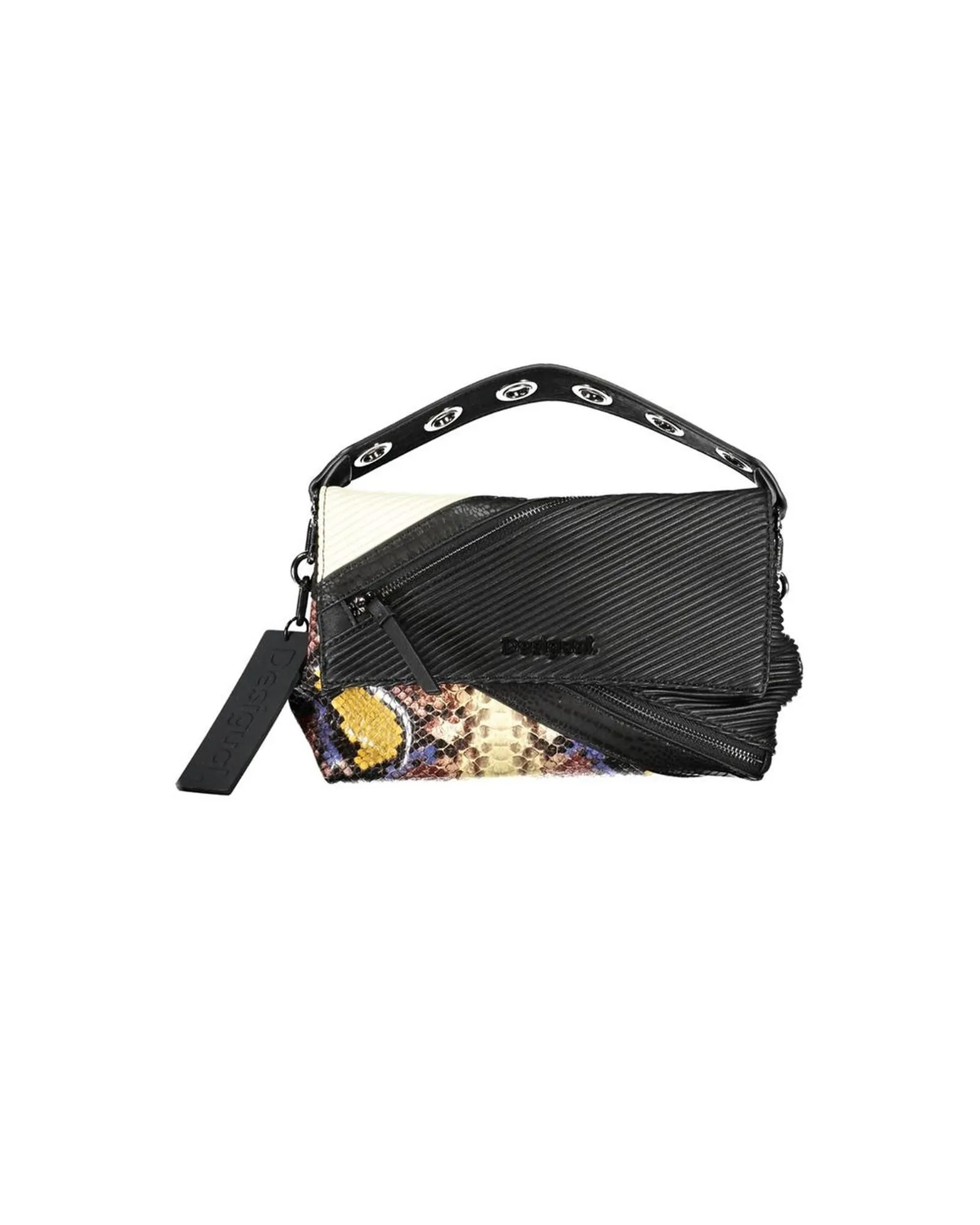 Polyethylene Handbag with Multiple Pockets and Contrasting Details