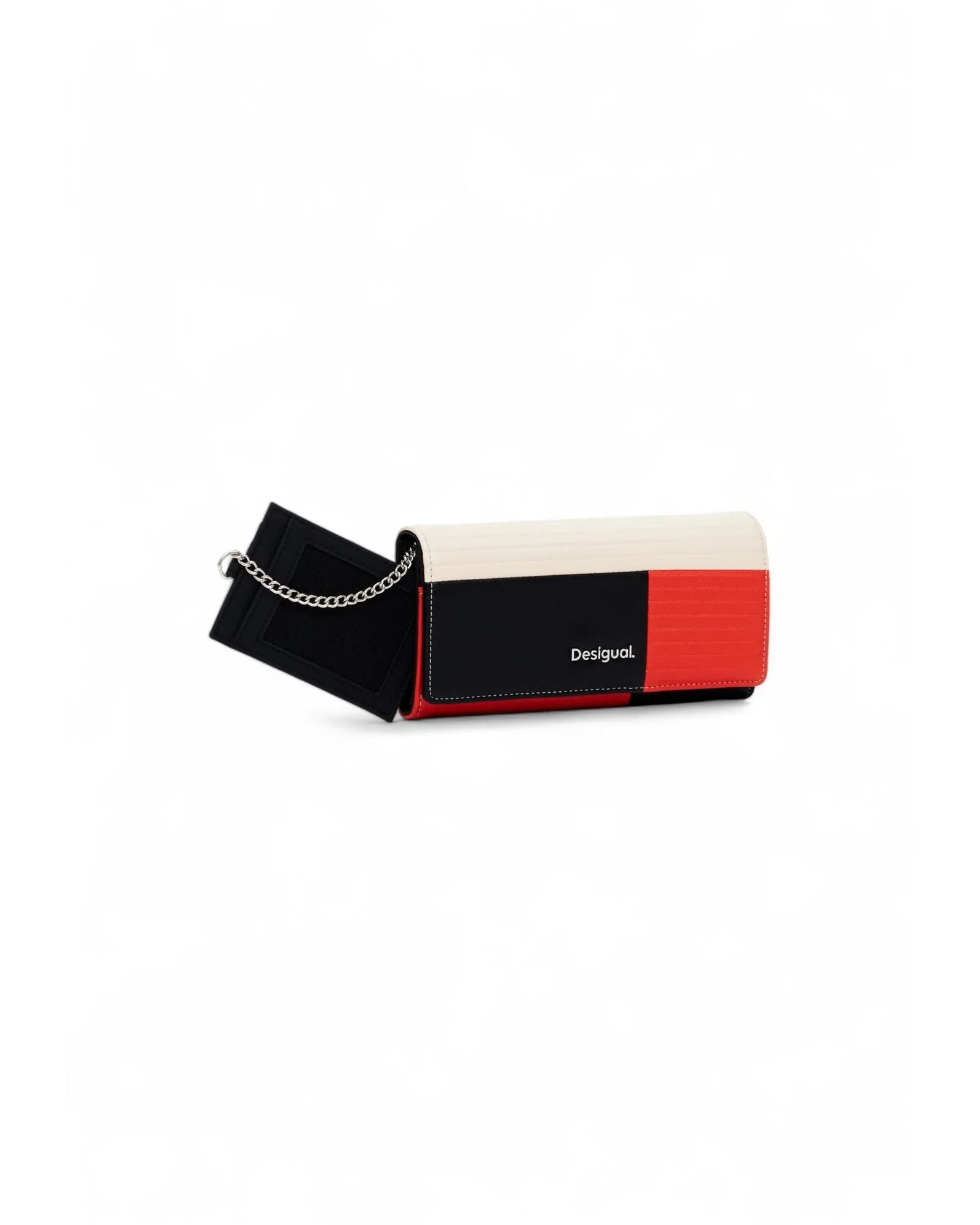 Buttoned Coloured Wallet in Black - Inside Pockets