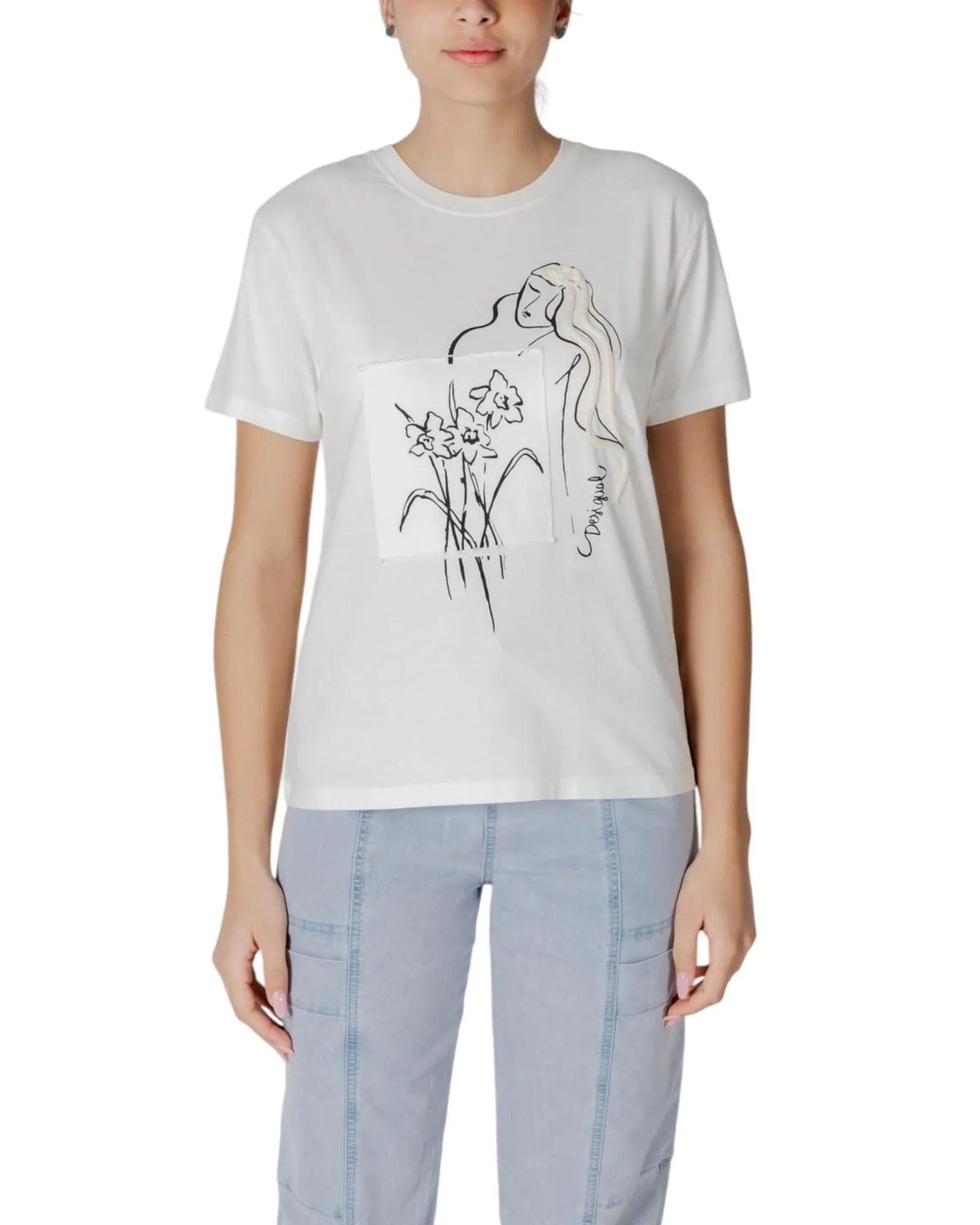 Casual TShirt Floral Print- White Shirts