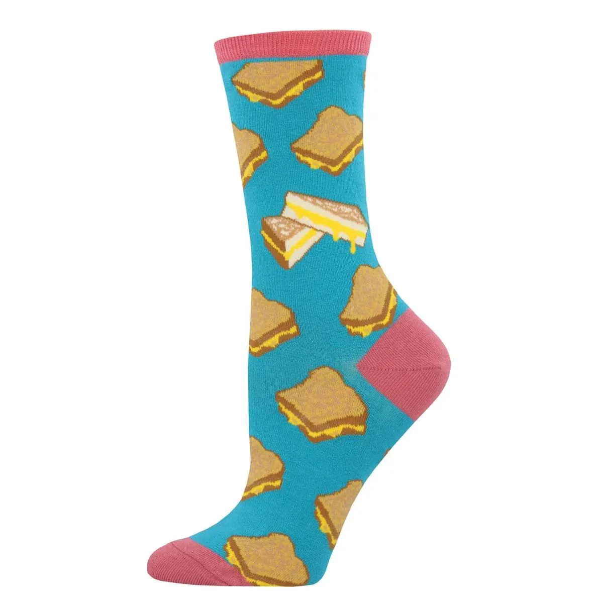 Grilled Cheese Blue Novelty Socks