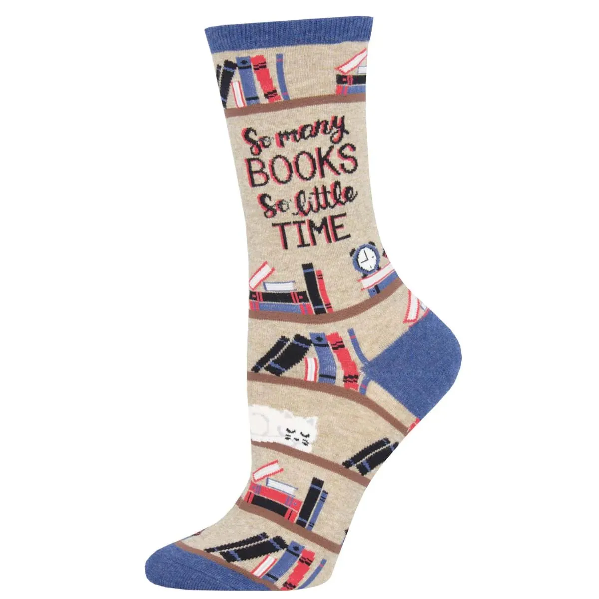 'Time For A Good Book' Design Socks Quality Cotton Mix Novelty Book Lover Gift