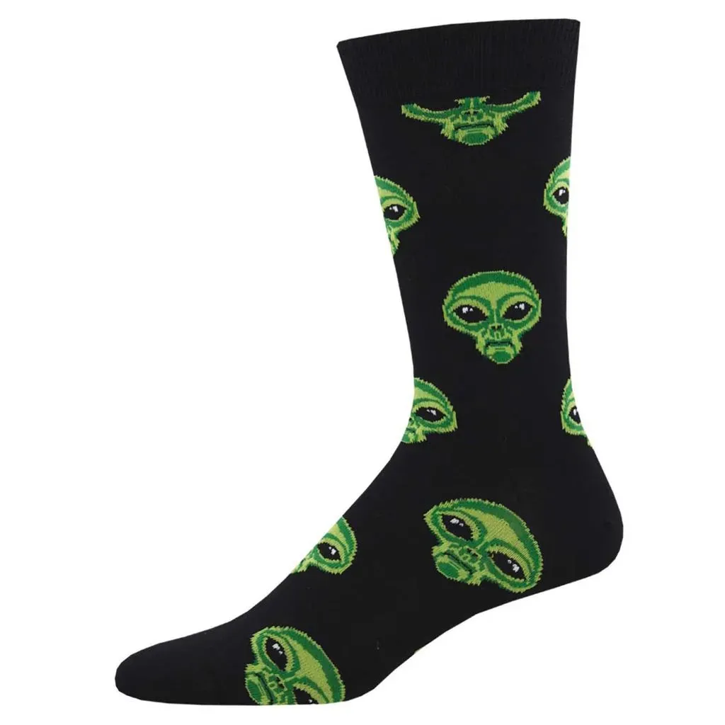 Area 51 Alien Black Novelty Socks