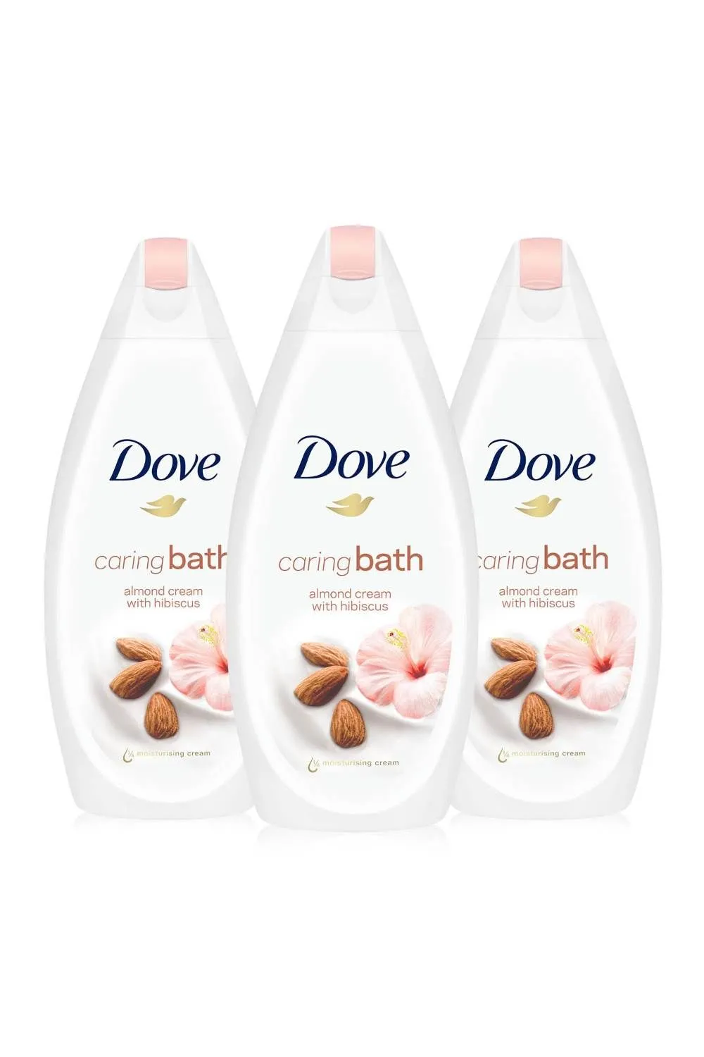 'Bath Wash' Almond Cream & Hibiscus Moisturising Cream, 3x 450ml