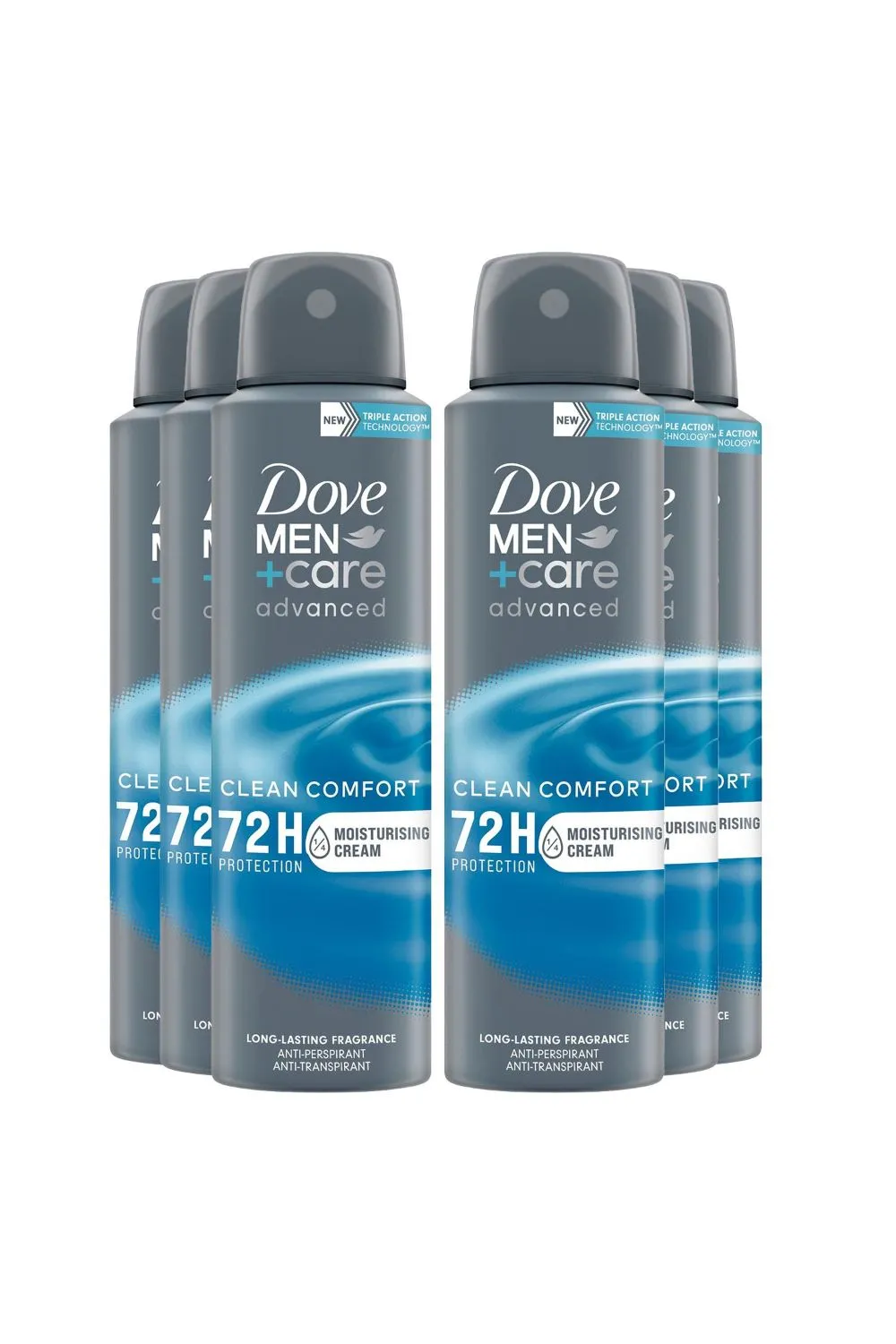 6x Men+Care 'Antiperspirant' Deo, Clean Comfort, 150 ml