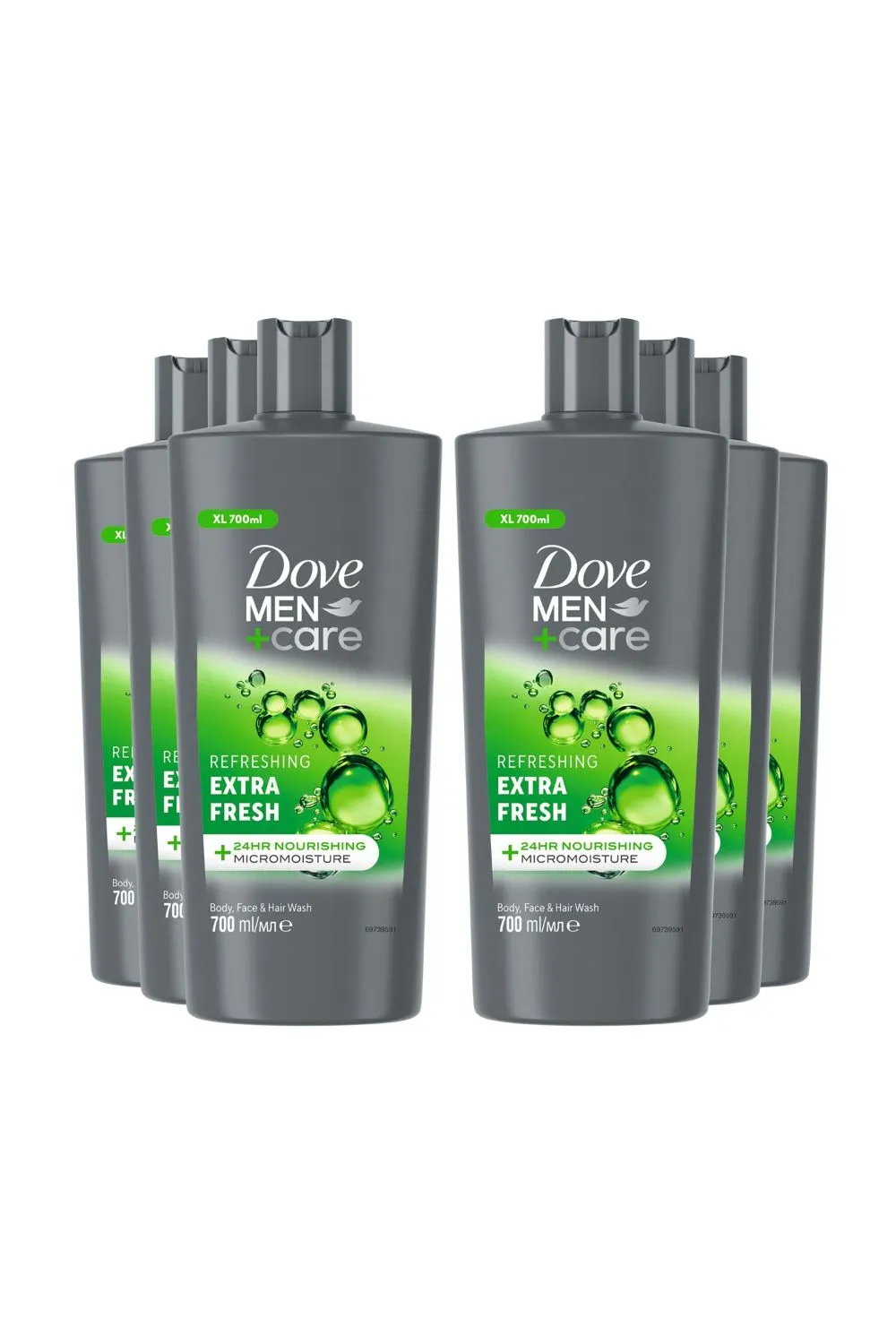 Men+Care 3-in-1 'Body, Face & Hair Wash' 700ml, 6 Pack