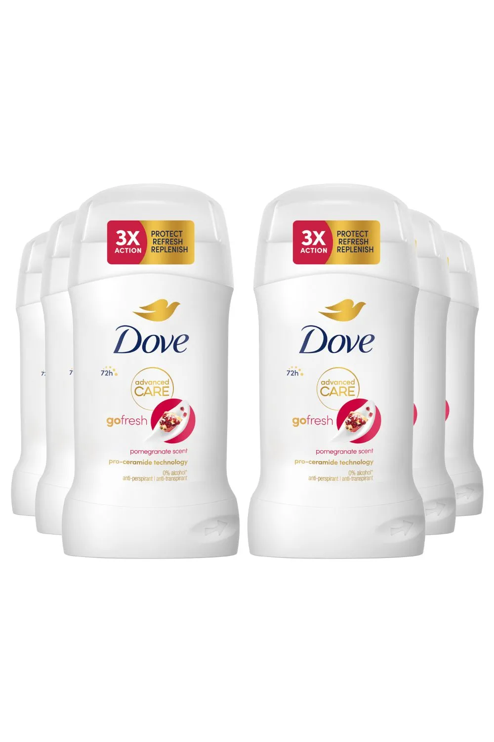 Women Go Fresh 'Antiperspirant' Deo Stick w/ 72H Protection 50ml, 6pk