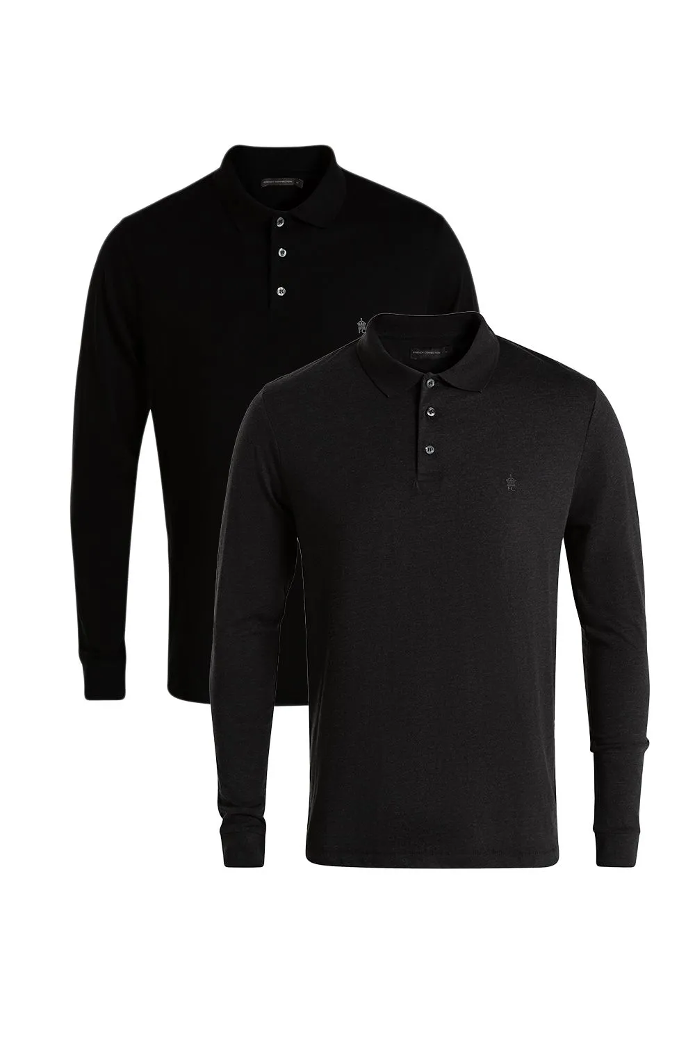 2 Pack Cotton Long Sleeve Polo Shirts