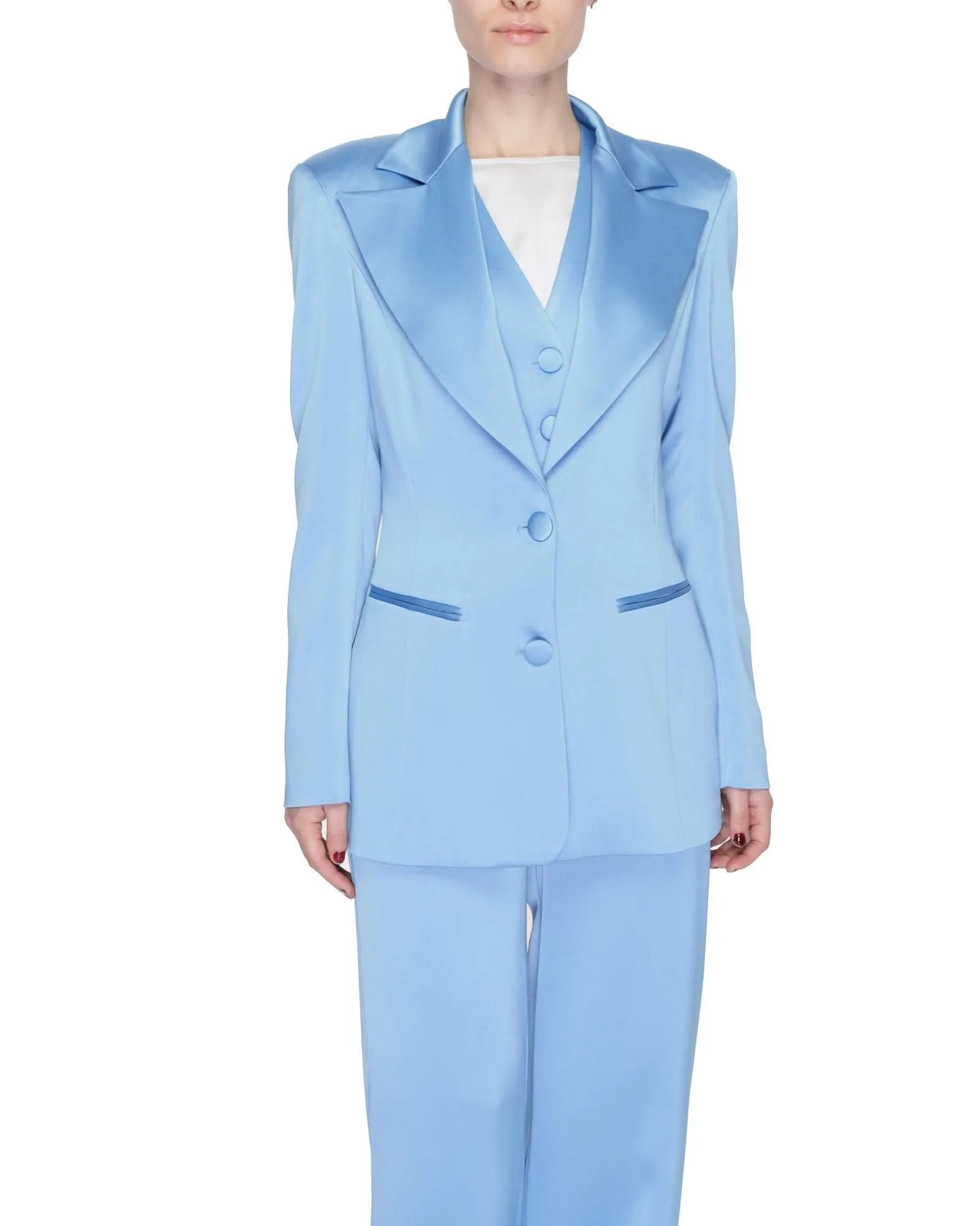 Tailored Pant Suit Model A Light BlueBlazers