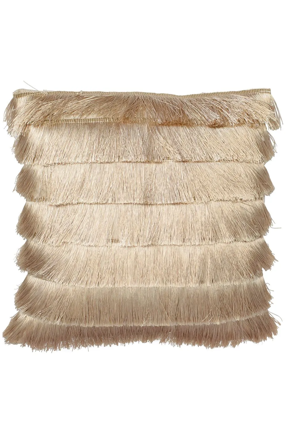 Fringed Flapper Cushion Natural
