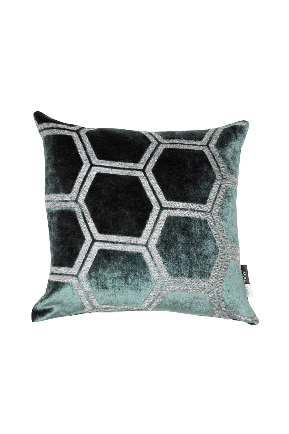 Large Hexagon Cut Velvet Pine Green