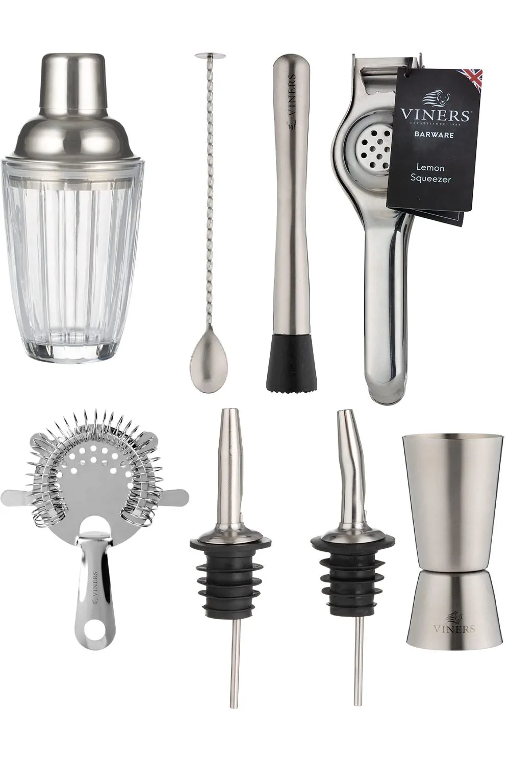 Barware Accessories with Cocktail Gift Set Silver
