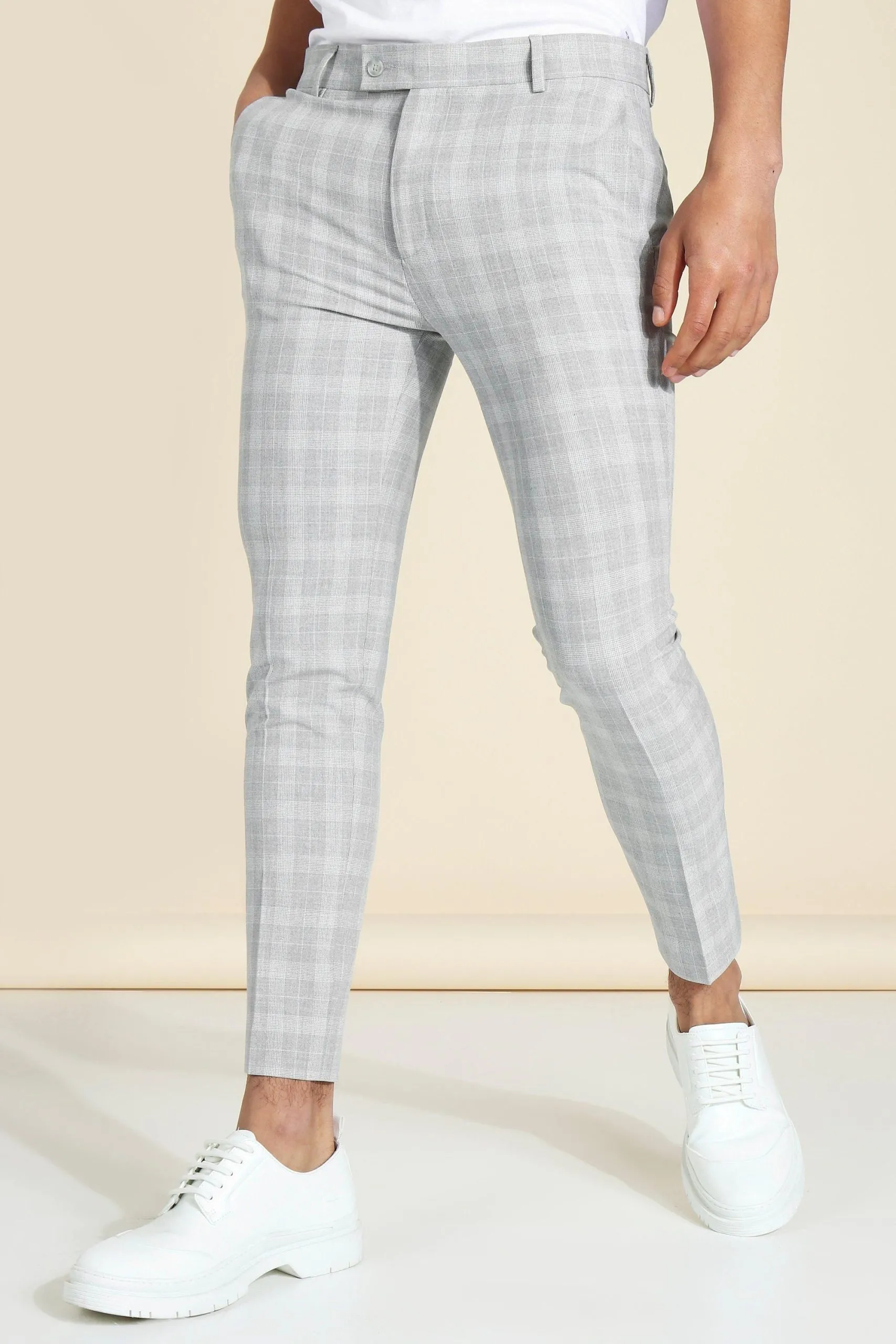 Super Skinny Crop Check Tailored Trouser