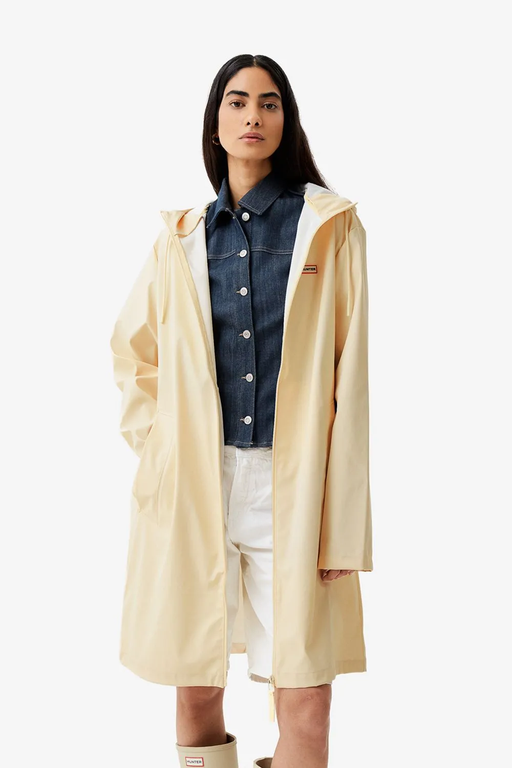 Andrea Unisex Pu Dounpour Long Jacket Gravel