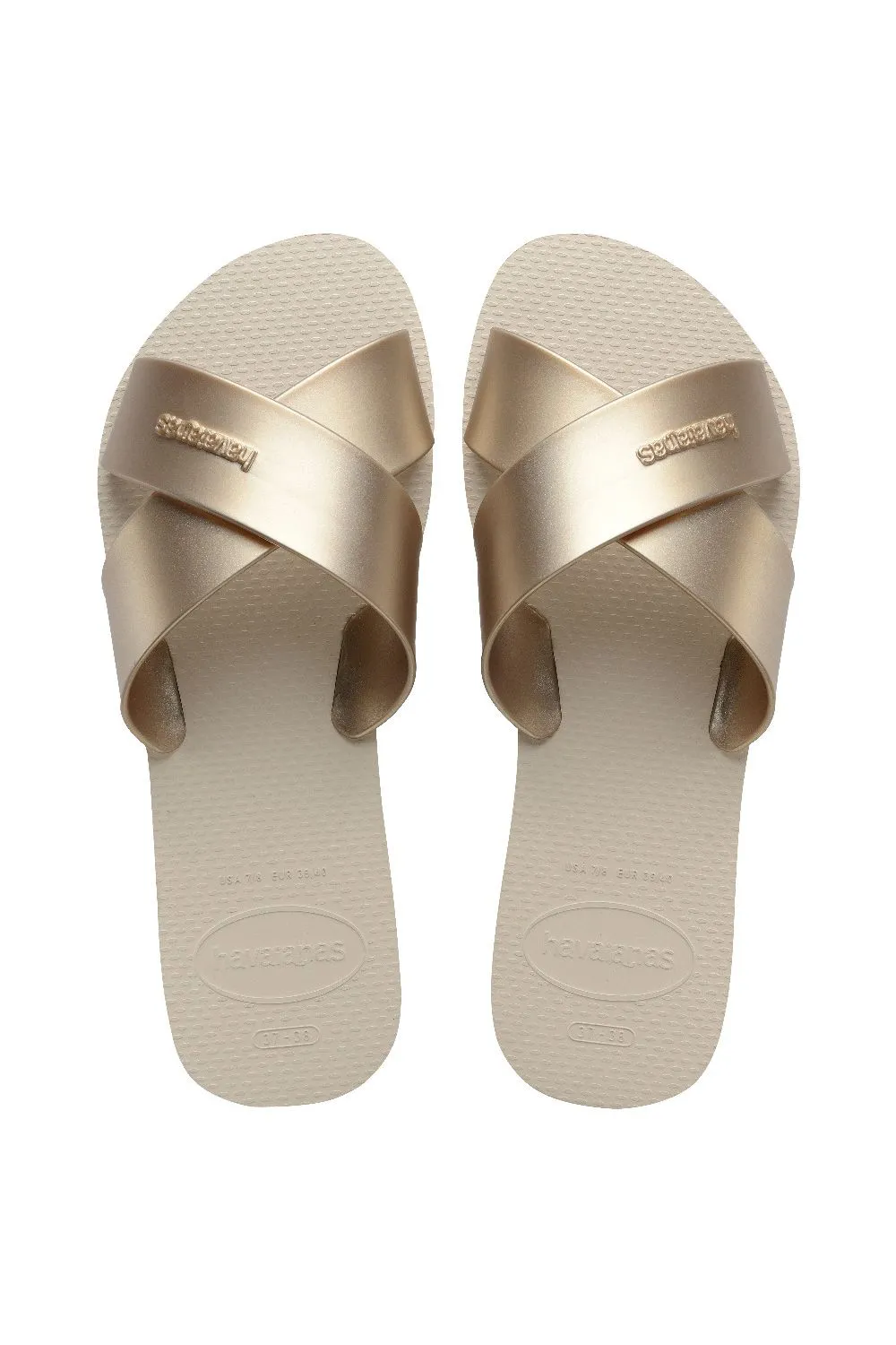 Aqua Metallic Slide Beige