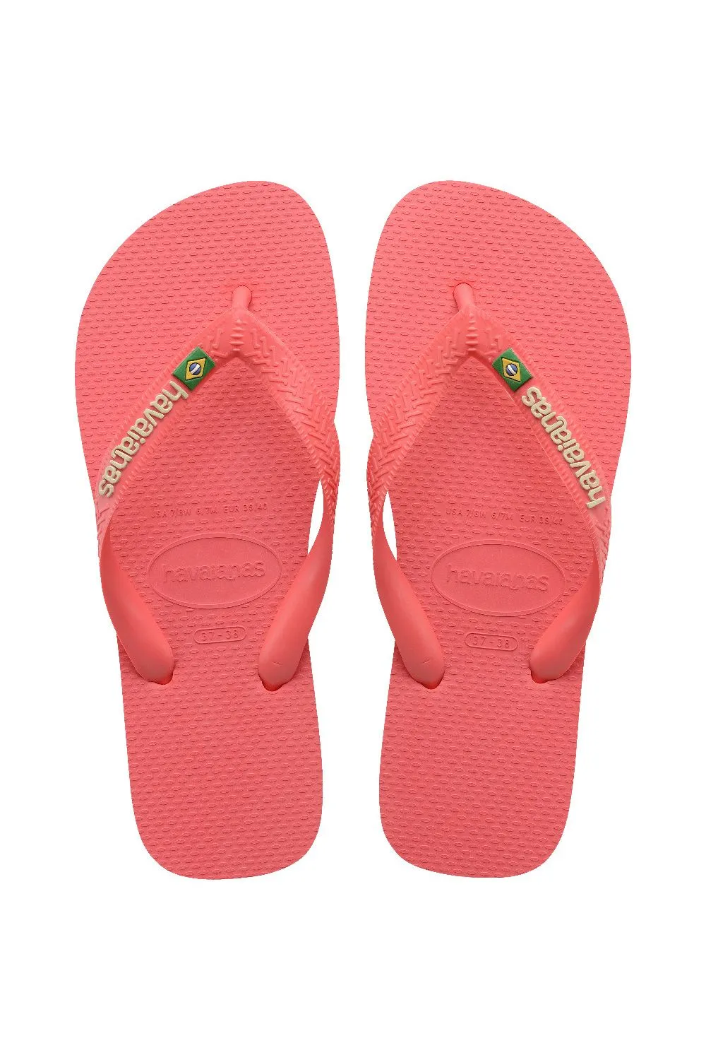 Brasil Logo Flip Flop Coral