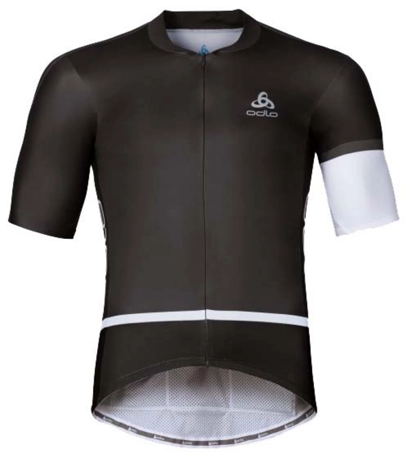 Cycling Jersey Odlo Mens Full Zip Kamikaze Aero Black